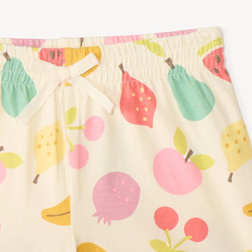 Conjunto de pijama corto de 2 piezas con estampado de frutas para niña 