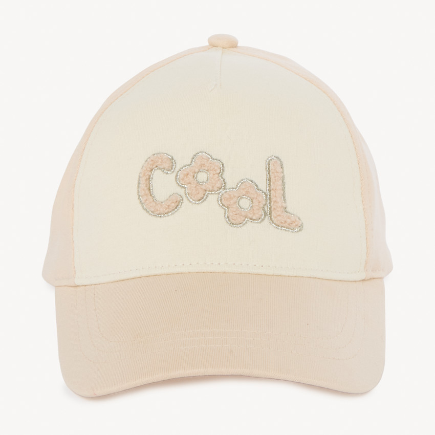 Gorra de felpa con parches de rizo para niña 