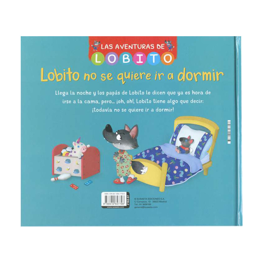 Cuento Lobito no se quiere ir a dormir +5años 