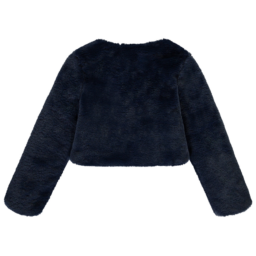 Gilet estilo bolero de piel sintética con lazo para niña 