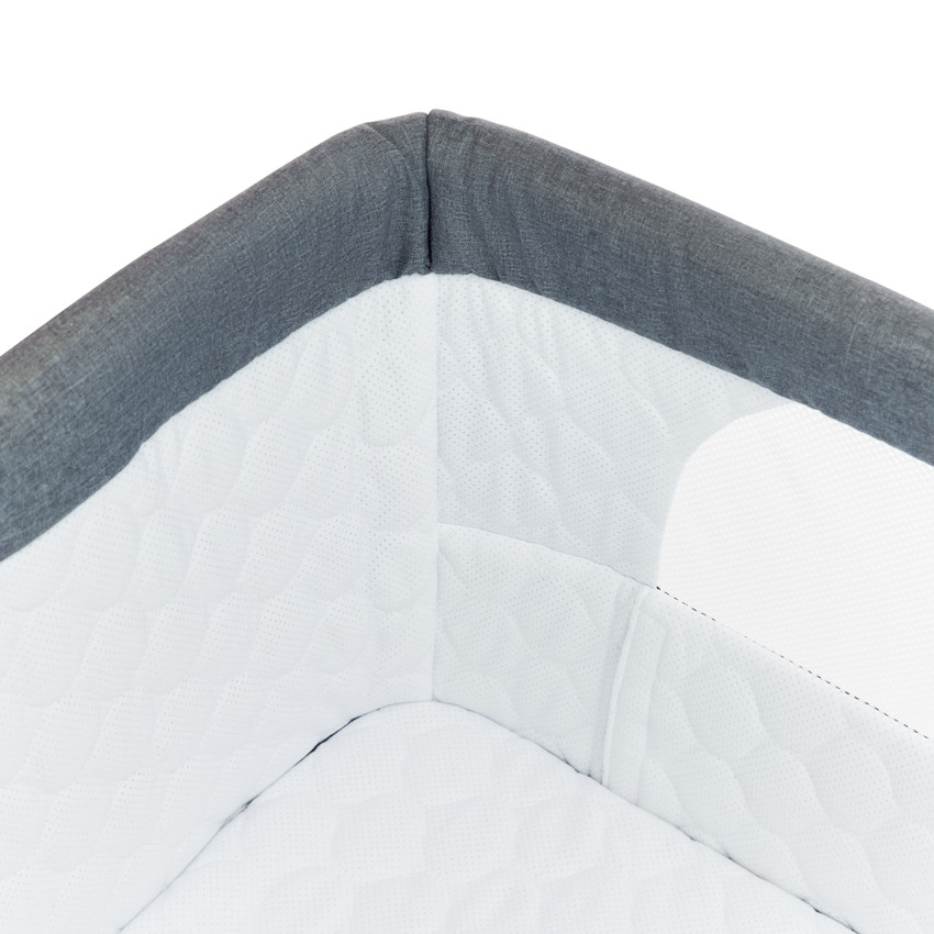 Cuna de colecho a ruedas Bisoo gris 