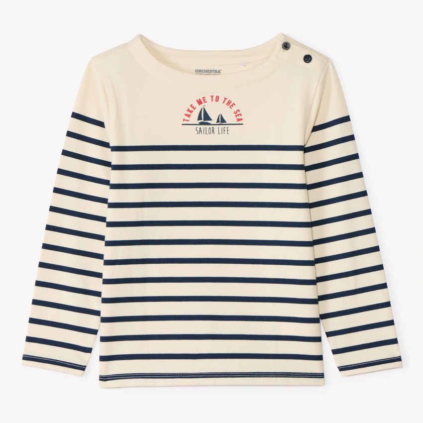 Camiseta de rayas de manga larga para niño 