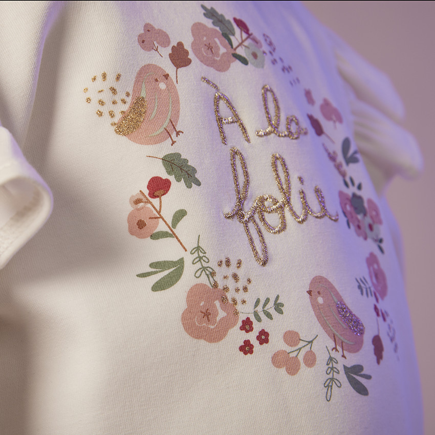 Conjunto de jogging de 2 piezas con bordado de lurex para bebé niña 