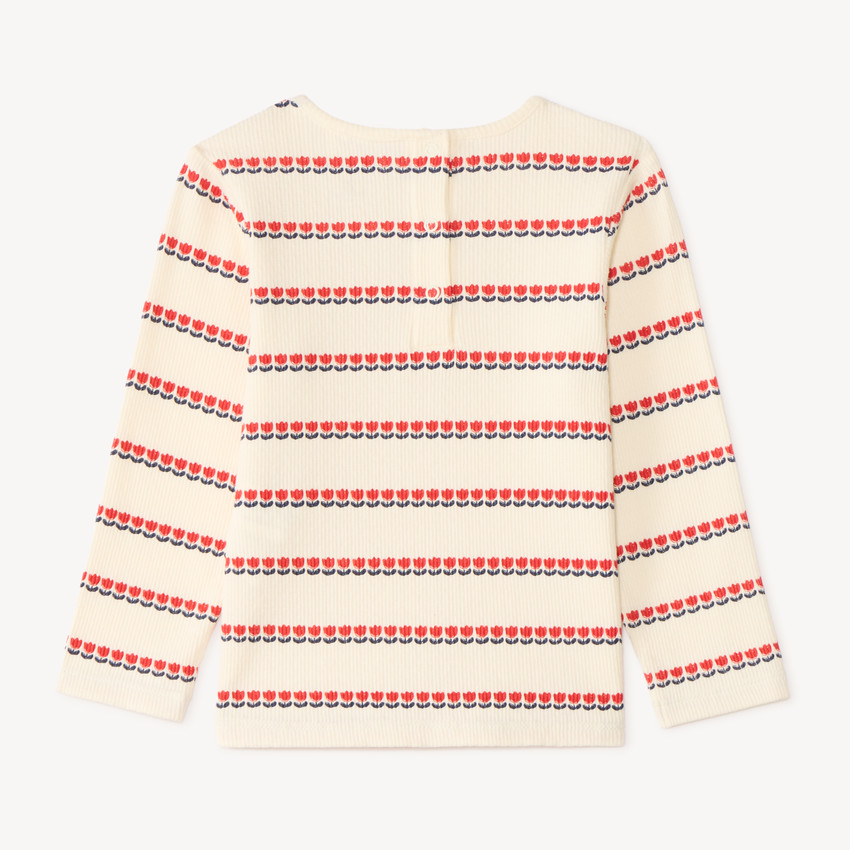 Camiseta de manga larga niña con estampado de tulipanes 