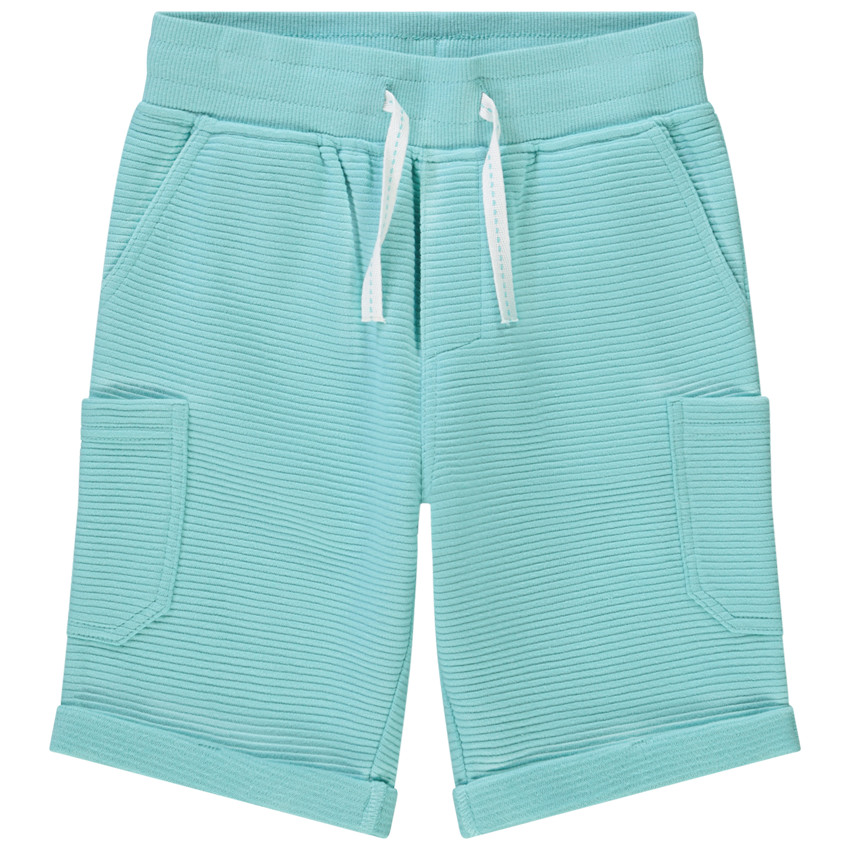 Bermudas de felpa con bolsillos tipo plastrón para niño 