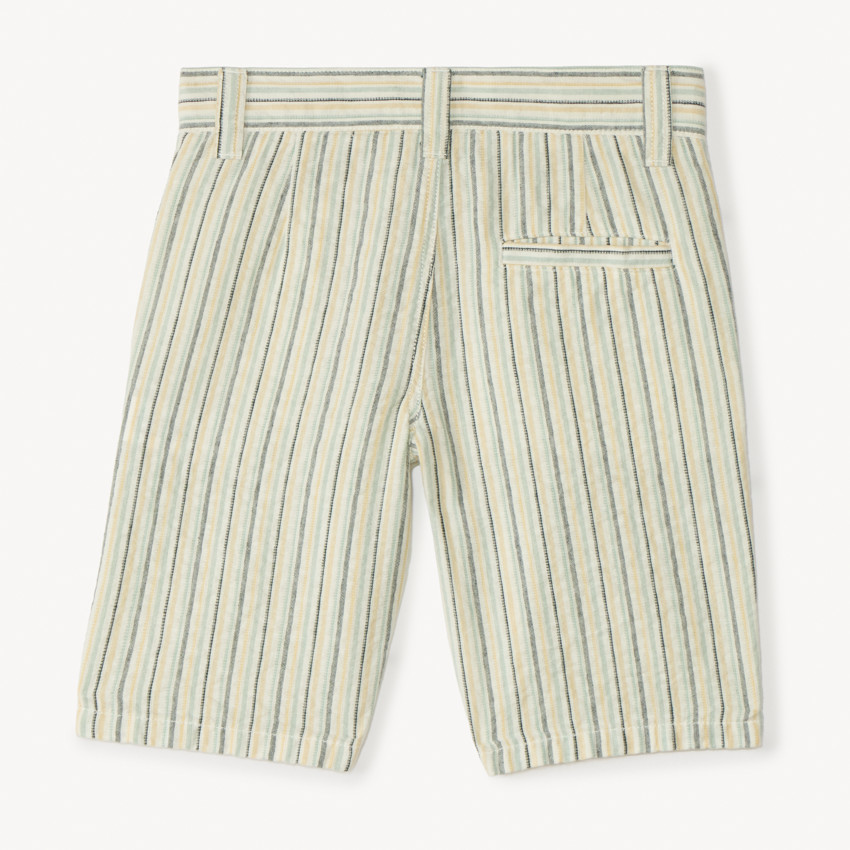 Bermudas a rayas de tela para niño 