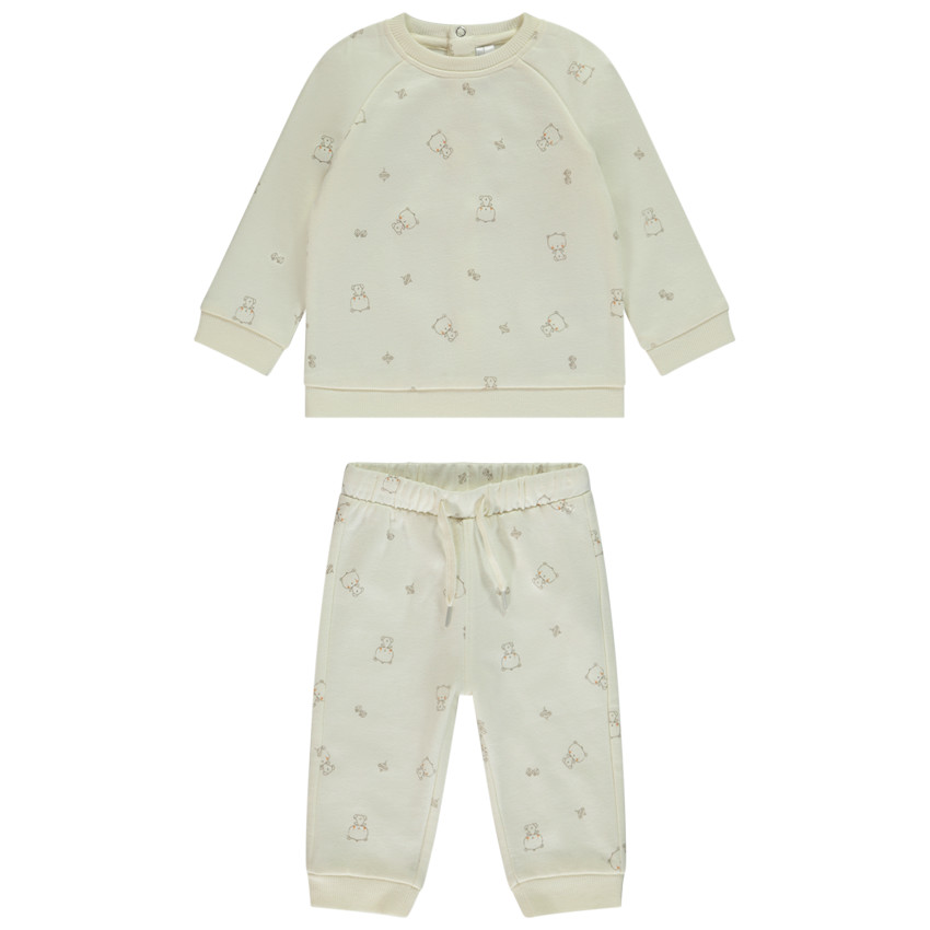 Conjunto de chándal de felpa con estampado de ositos para bebé 