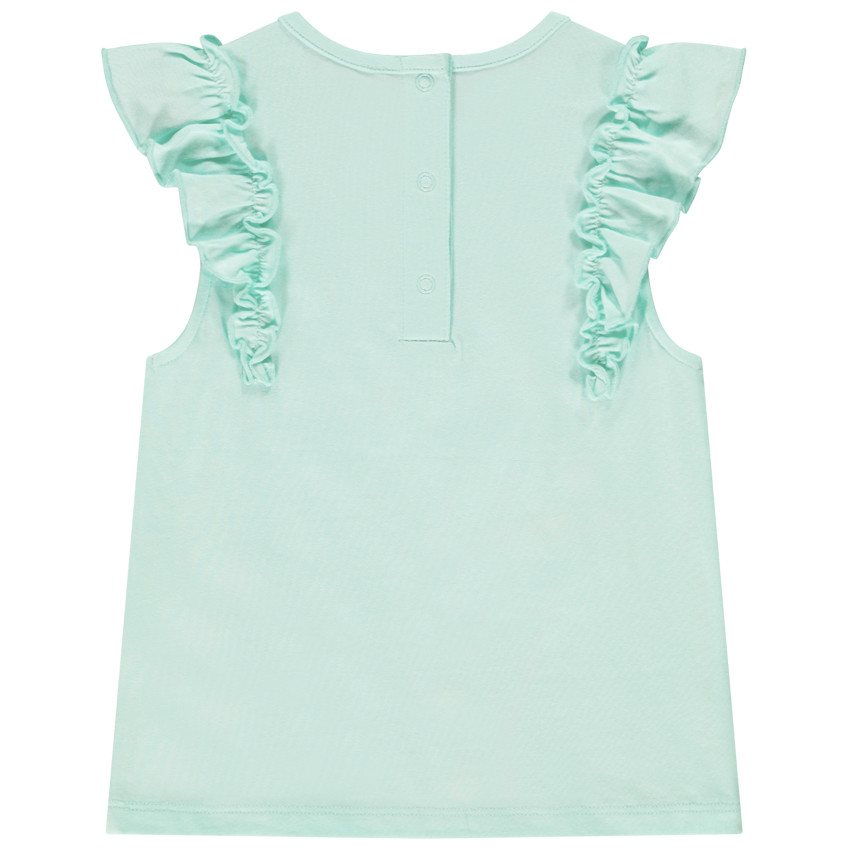 Camiseta sin mangas y volantes 