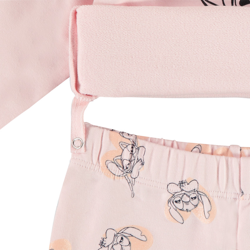 Pijama de 2 piezas de felpa Stitch Disney para bebé niña con acabados variados según la edad 