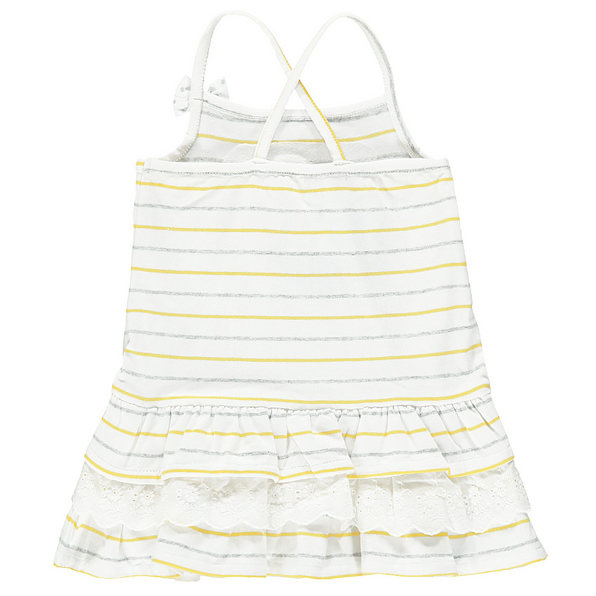 Robe rayée à volants patch canard 