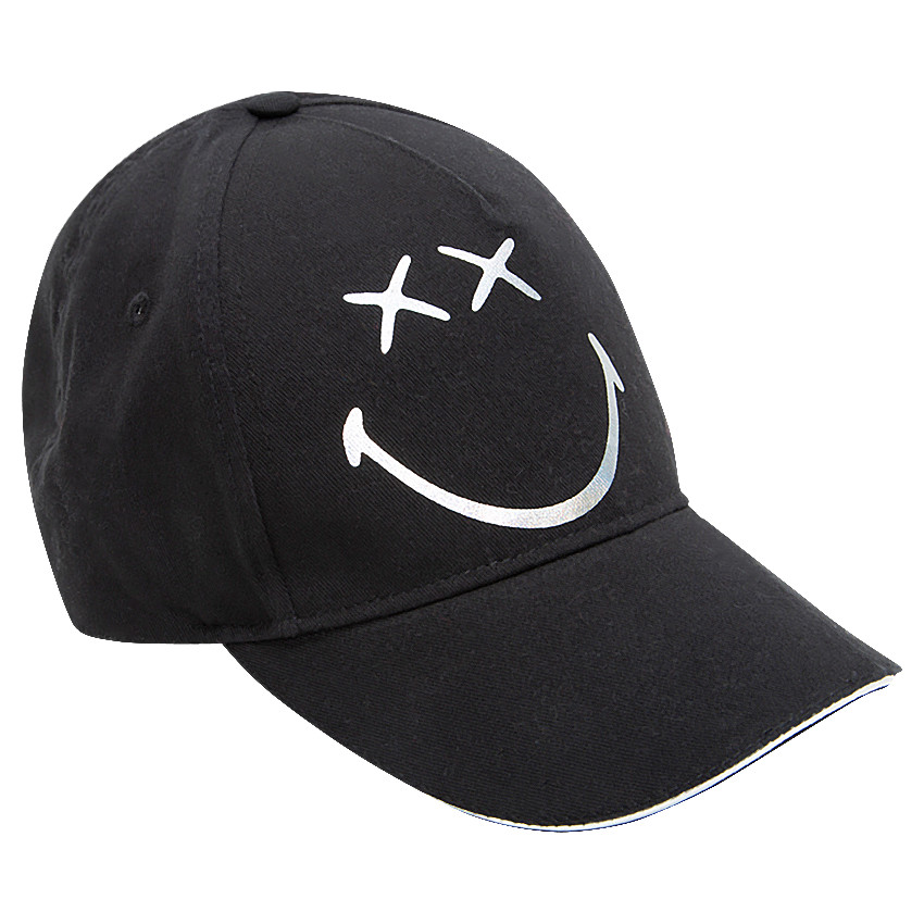 Visera de sarga con estampado de Smiley 