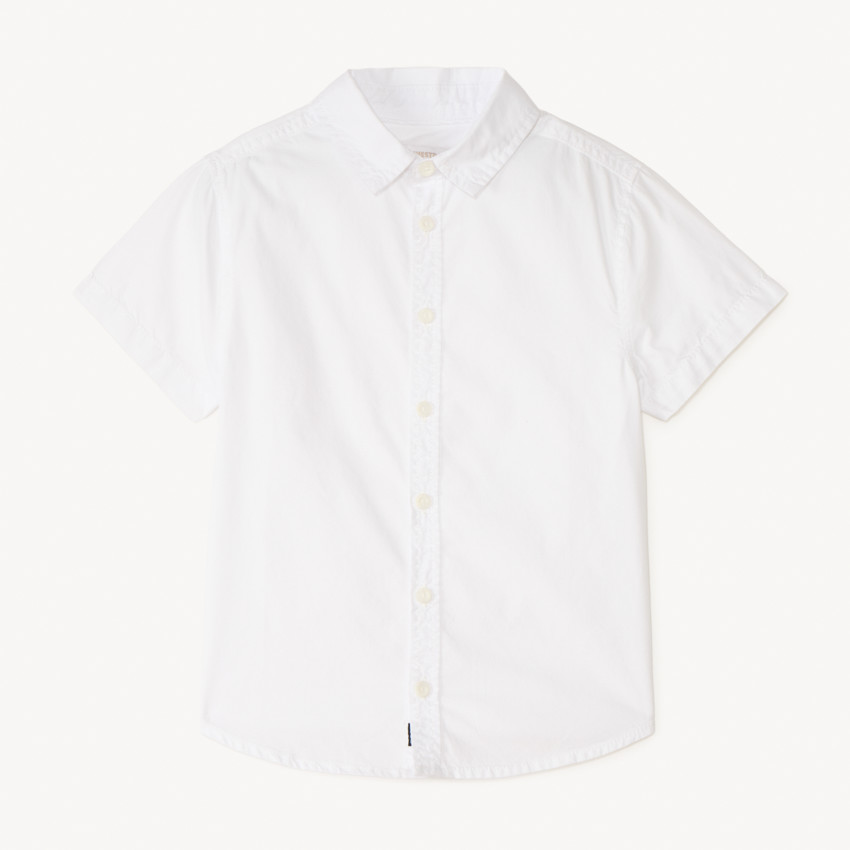 Camisa de popelina de manga corta lisa para niño 