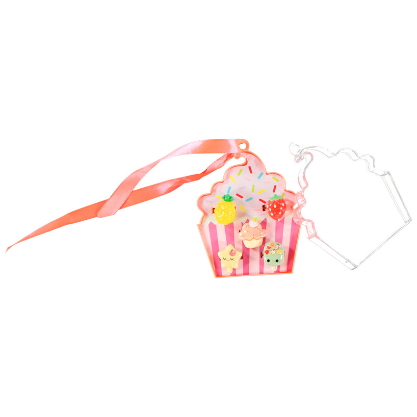 Pack de 5 anillos de fantasía con caja en forma de cupcake niña 