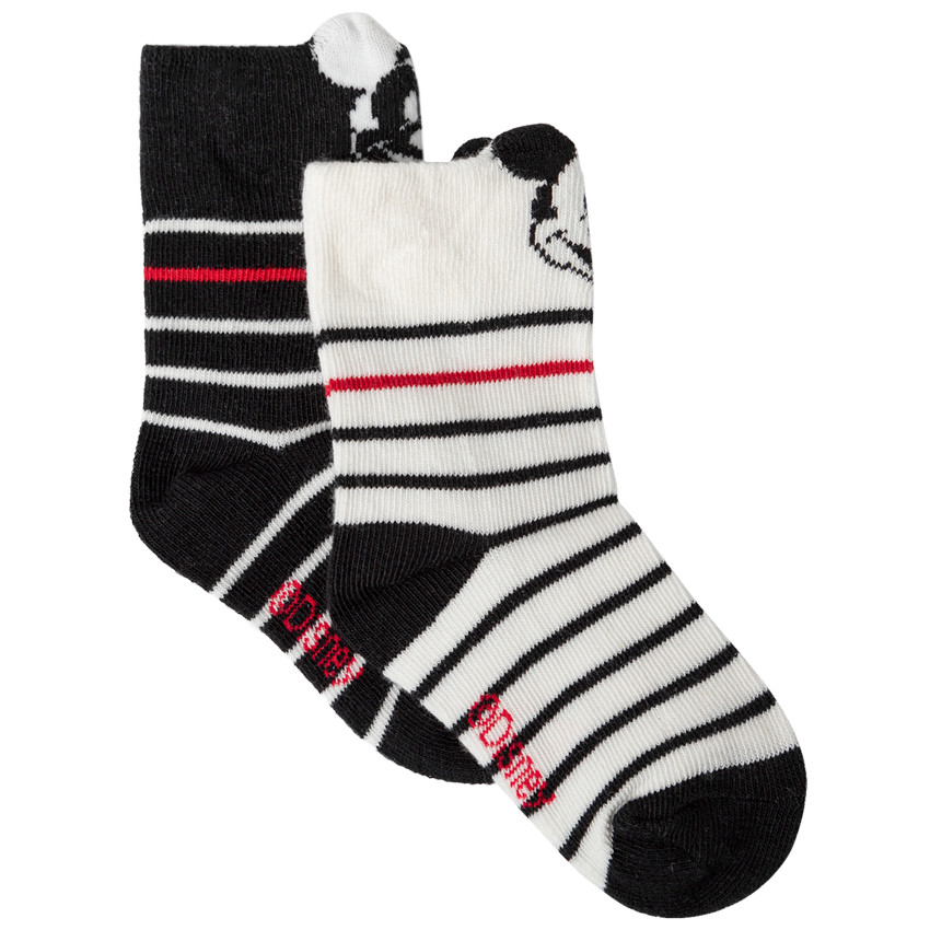 Pack de 2 pares de calcetines de rayas motivo  Mickey Disney 
