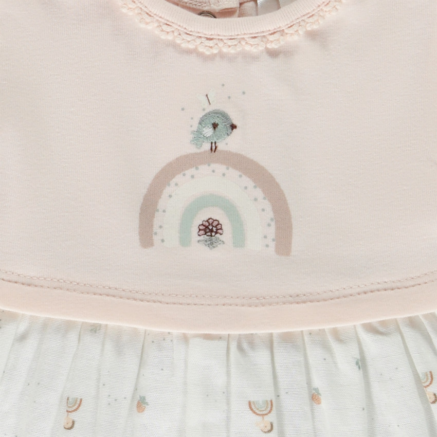 Vestido efecto 2 en 1 estampado arcoíris para bebé niña 