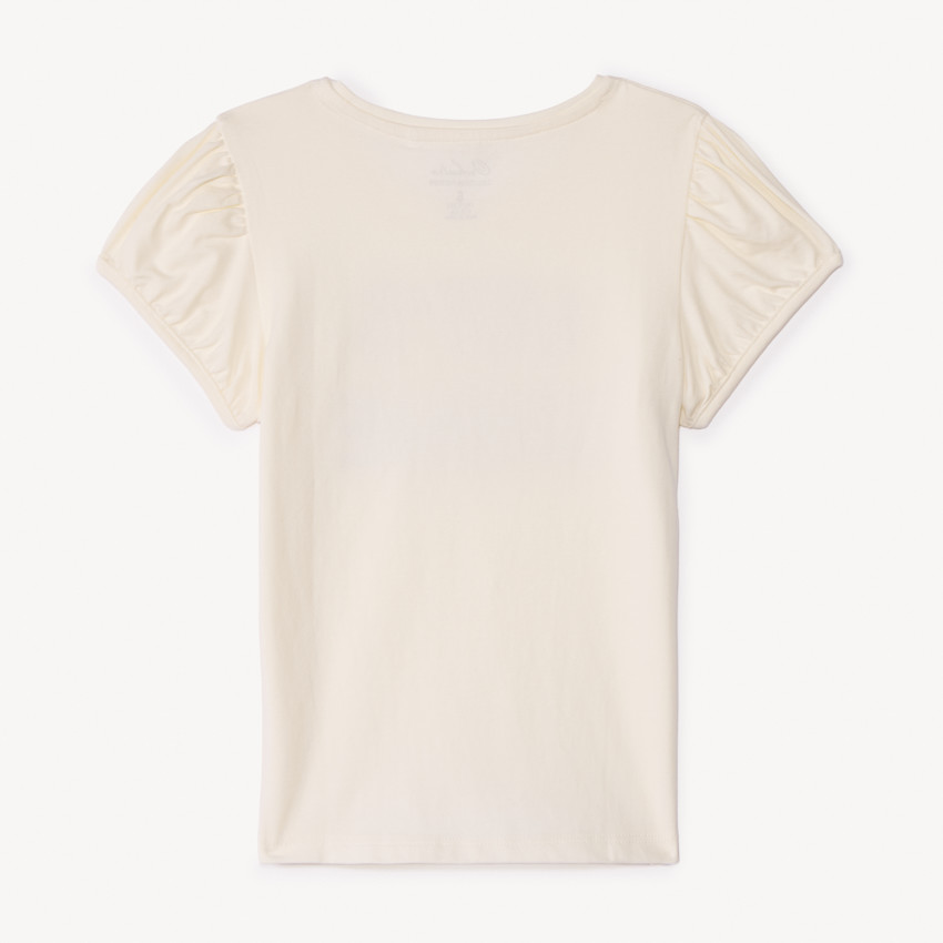 Camiseta de manga corta con motivo brillante y strass para niña. 