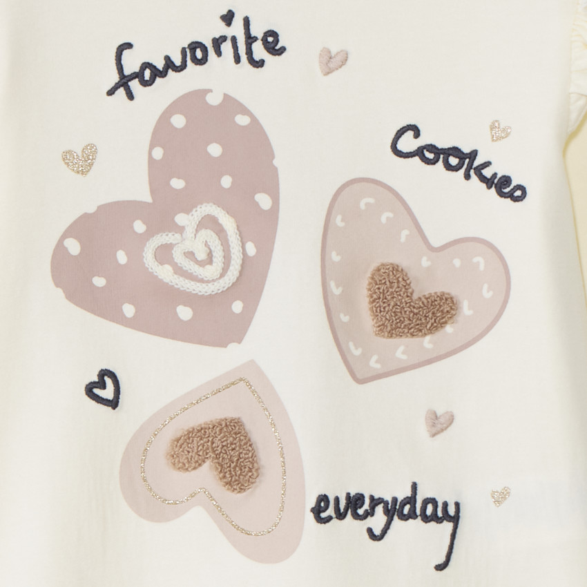 Camiseta de manga larga con corazones para niña bebé 