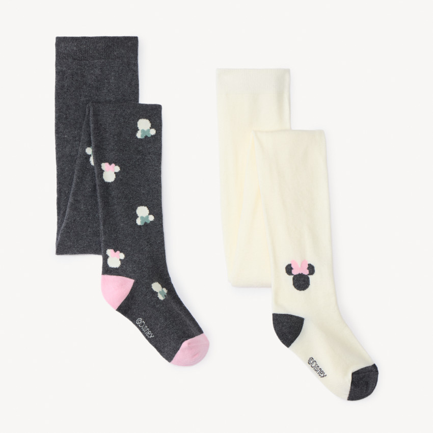 Lot de 2 collants épais motifs Minnie Disney pour fille  