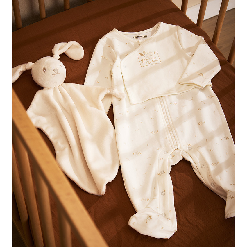 Pelele de algodón estampado hojas para bebé 