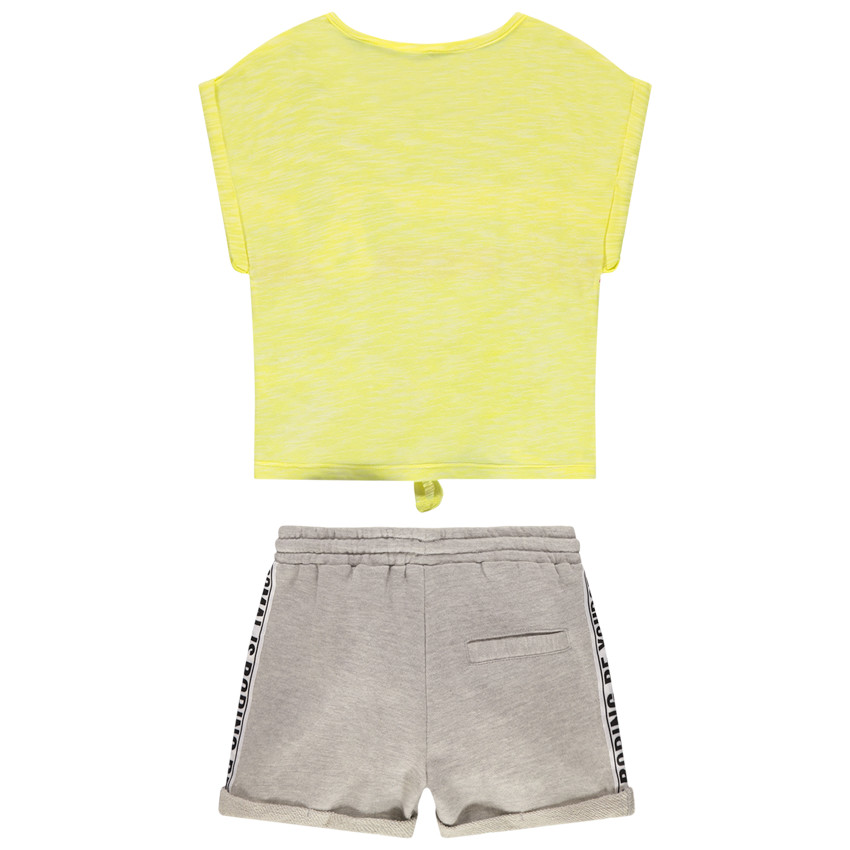 Conjunto con camiseta de manga corta que se anuda y pantalón corto con estampado de Mickey Disney 