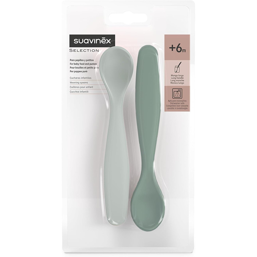 Pack de 2 cucharas para bebé 6M+ Verde 