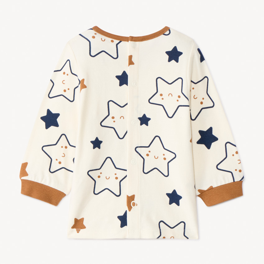 Conjunto pijama estampado de estrellas para bebé niño con acabados según la edad 