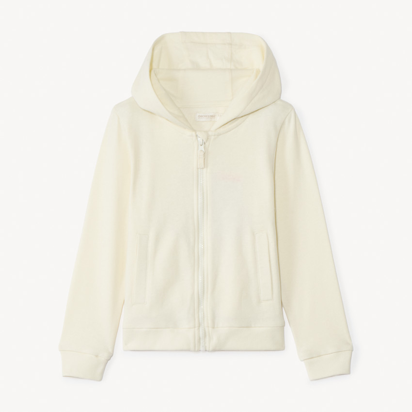 Chaleco de felpa liso con capucha para niña 