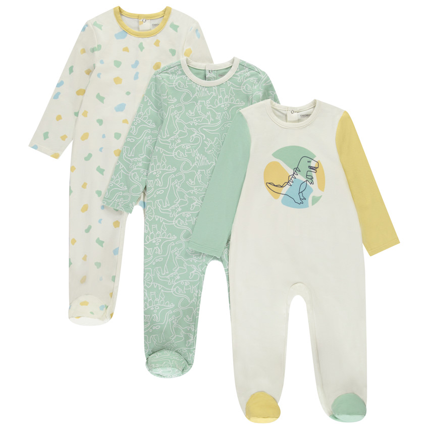 Lote de 3 peleles de fantasía para bebé niño con aperturas diferentes según la edad 