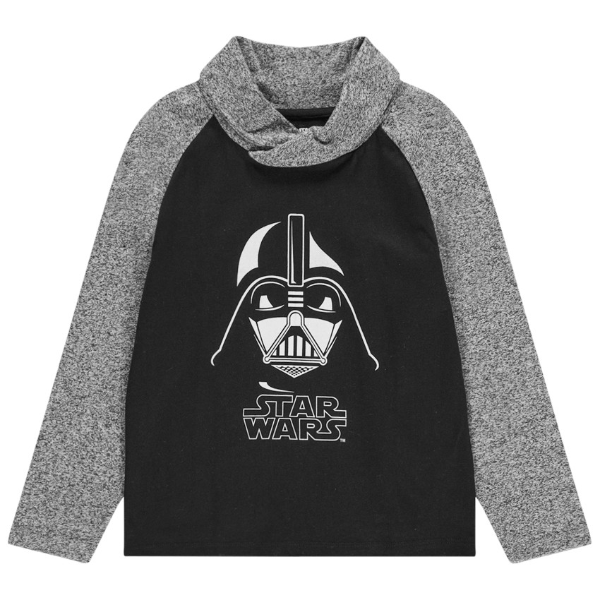 T-shirt manches longues bicolore print Dark Vador  Additional T-shirt manches longues bicolore print Dark Vador