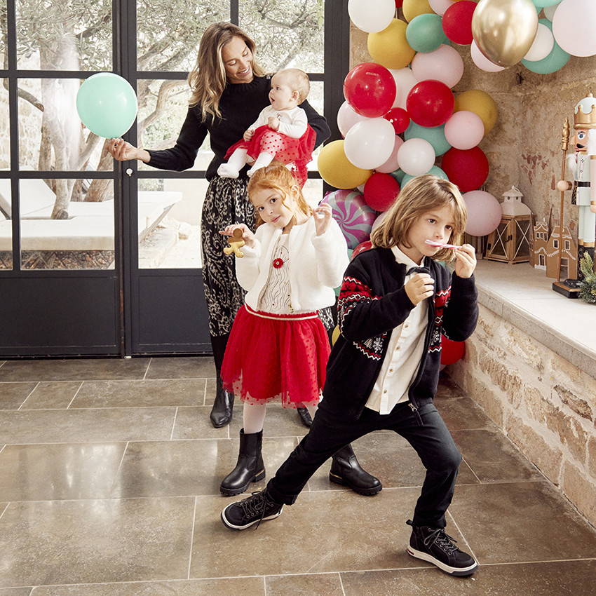 Gilet en tricot jacquard motif Noël pour garçon 