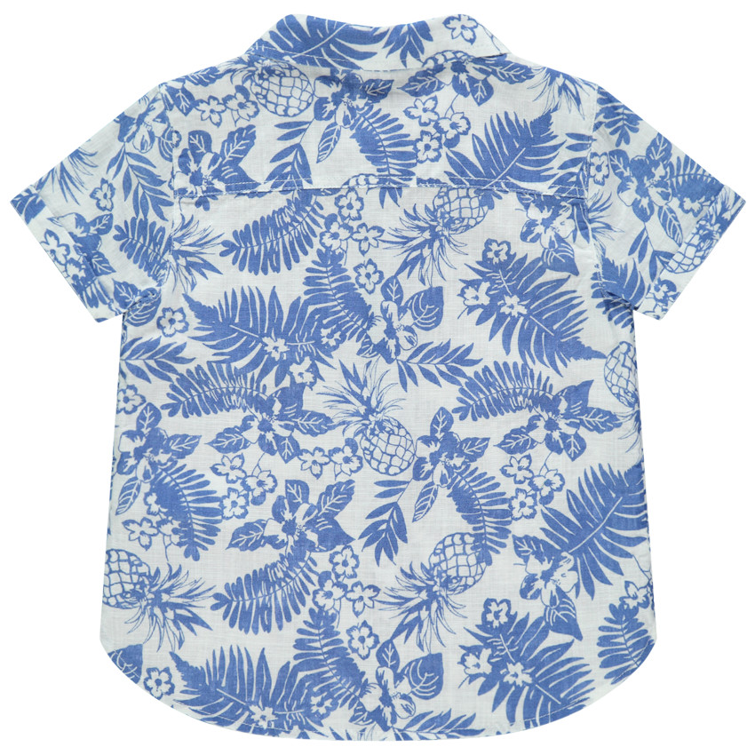 Chemise manches courtes à imprimé végétal all-over 