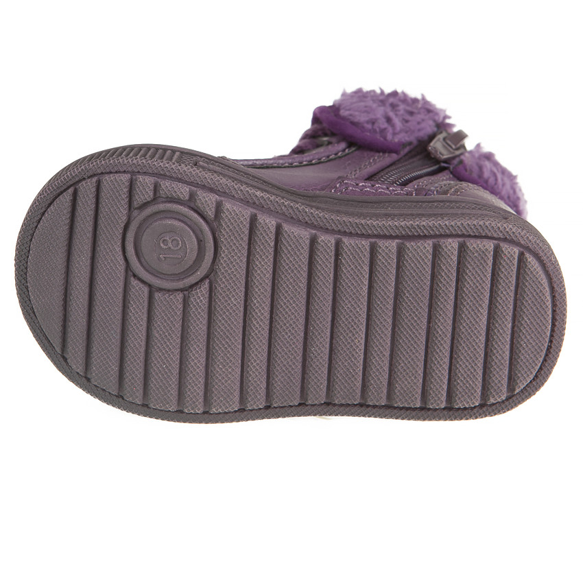 Bottillons à lacet et zip avec revers fausse fourrure 