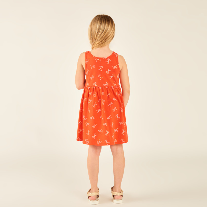 Vestido sin mangas con estampado de lazos para niña 