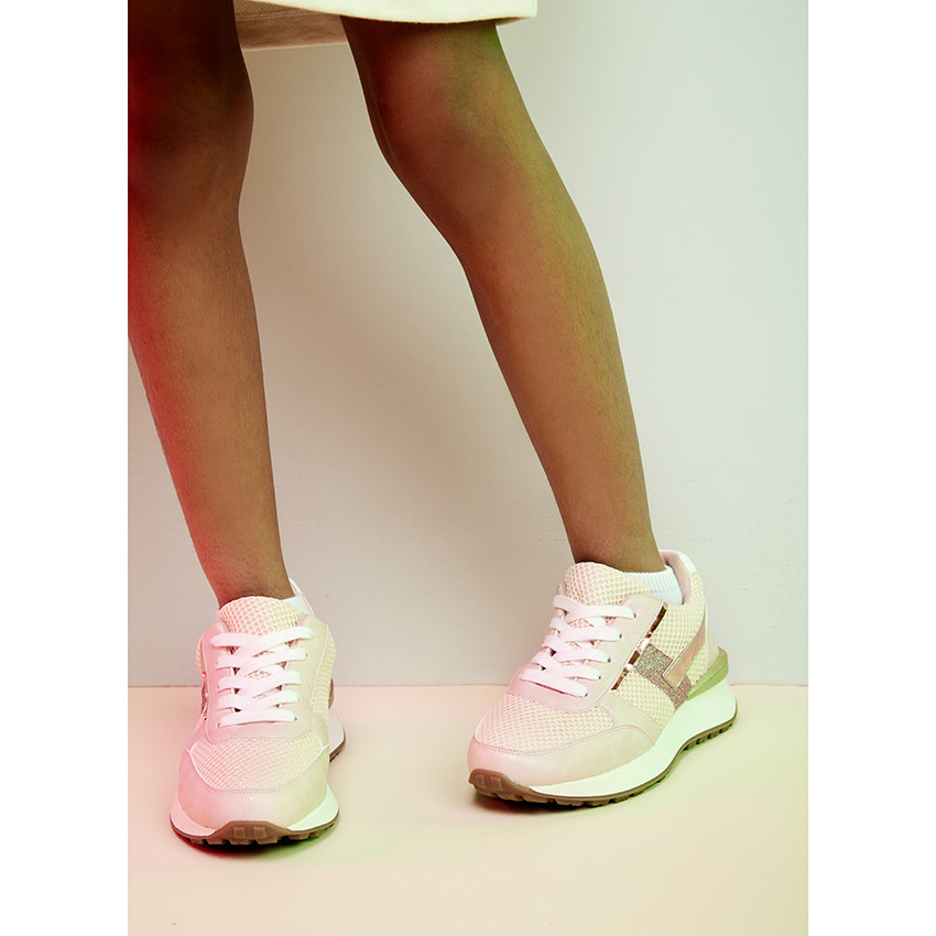 Zapatillas deportivas de malla con cordones para nina SAXO BLUES
