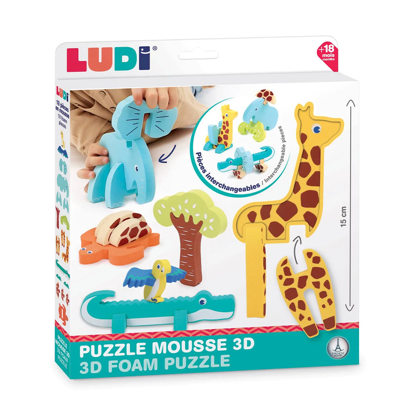 Set de puzzles 3D en mousse Animaux de la savane 