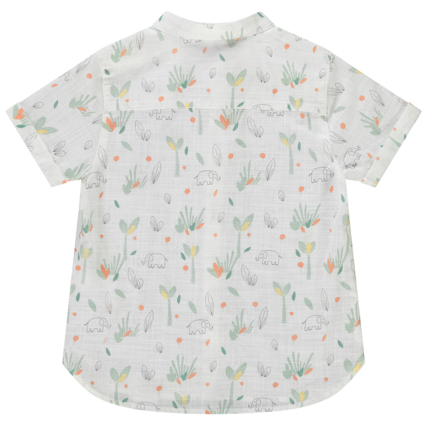 Camisa manga corta cuello mao estampado jungle para bebé niño 