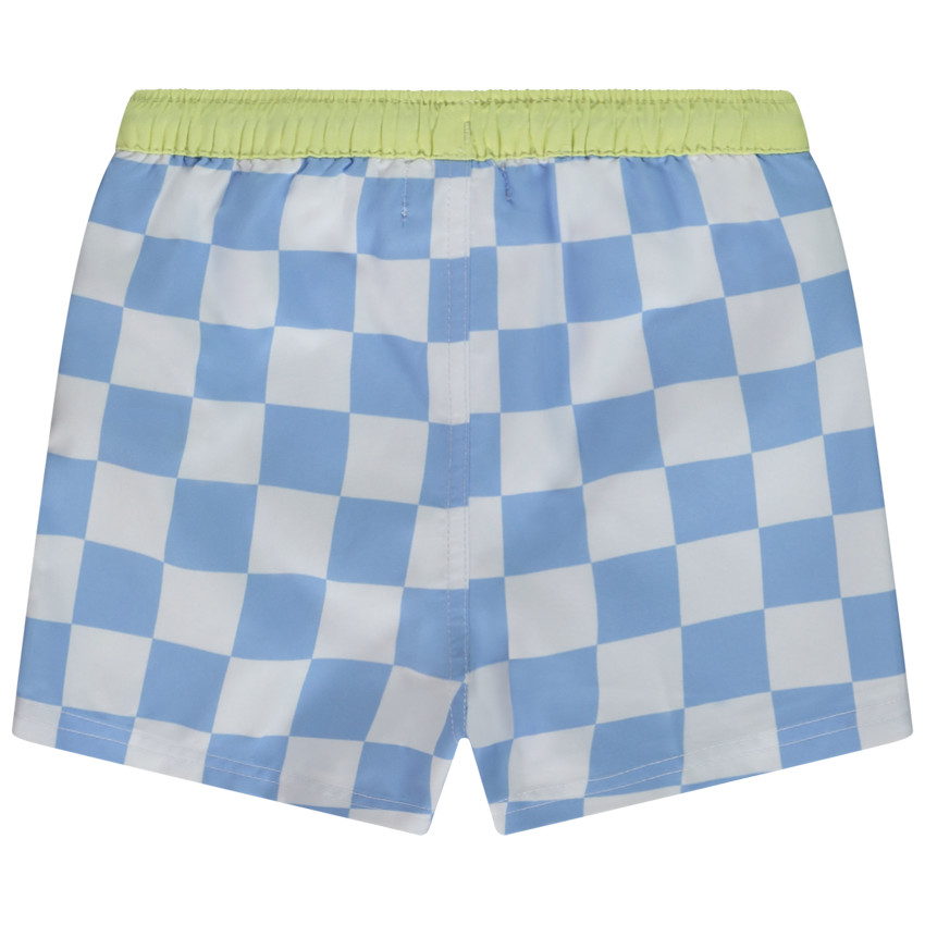 Short de baño estampado damero y palmeras para bebé niño 