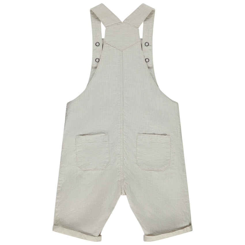 Pelele corto a rayas con bolsillos para bebé niño 