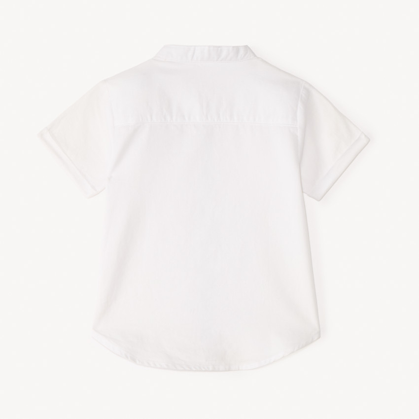 Camisa de manga corta unida con cuello mao para bebé niño 