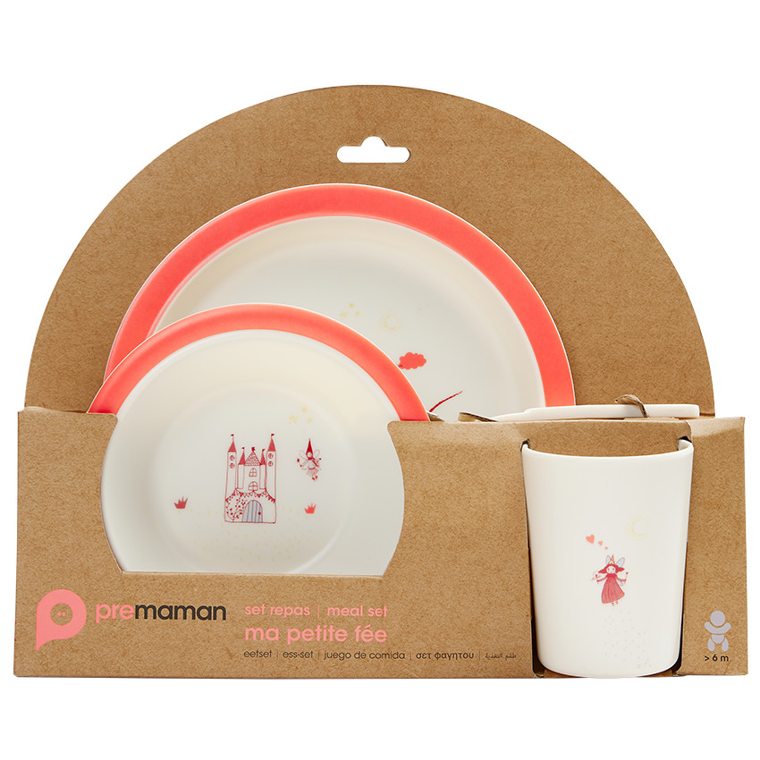 Coffret de comida de 5 piezas en melamina - Mi pequeña hada 