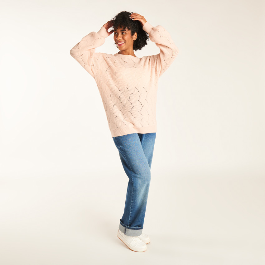 Jersey de mujer de manga larga con trenzado. 