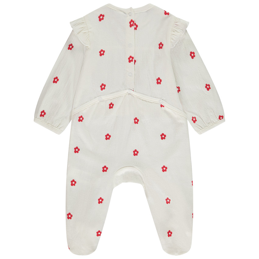 Pelele de punto crinkle estampado floral para bebé niña 