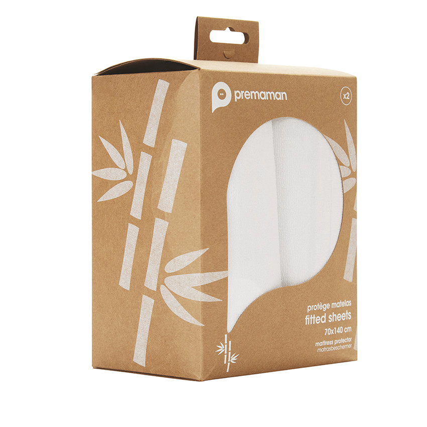 Lote de 2 protectores de colchón 70 x 140 cm 