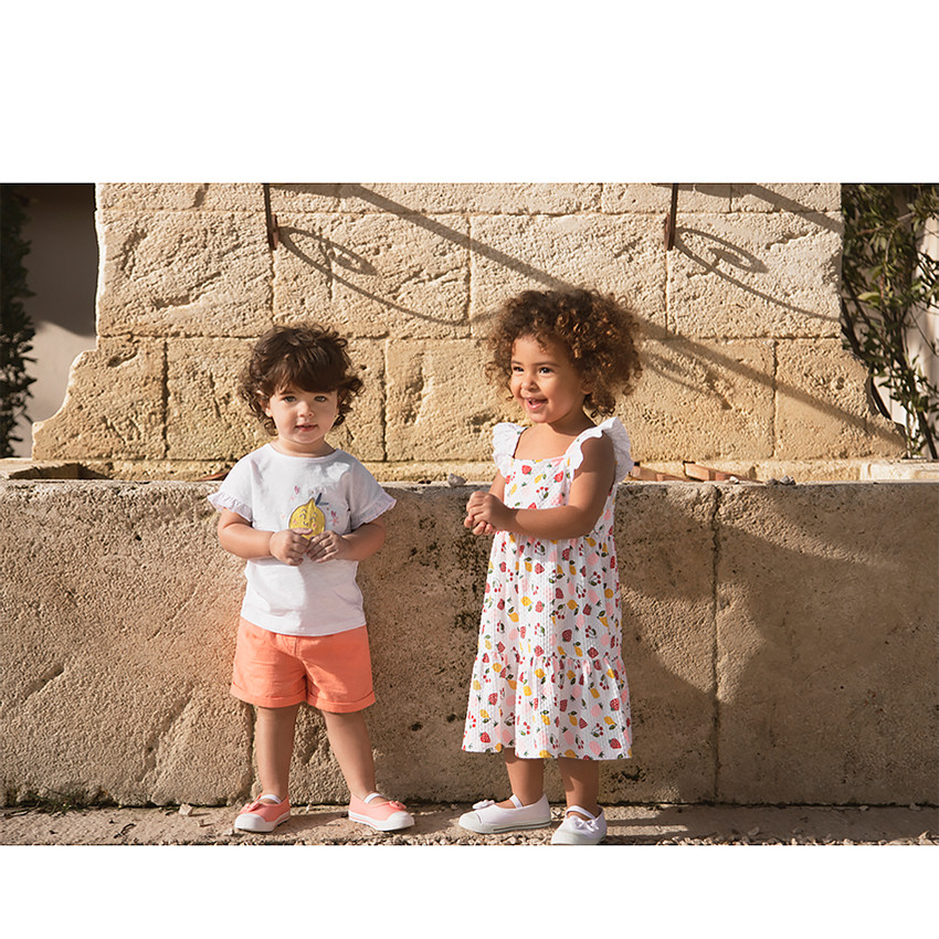 Camiseta de manga corta con volantes para bebé niña 