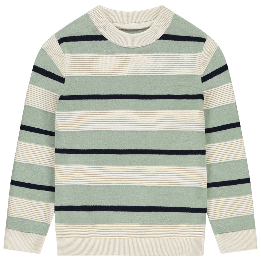 Jersey de punto fantasía a rayas para niño 