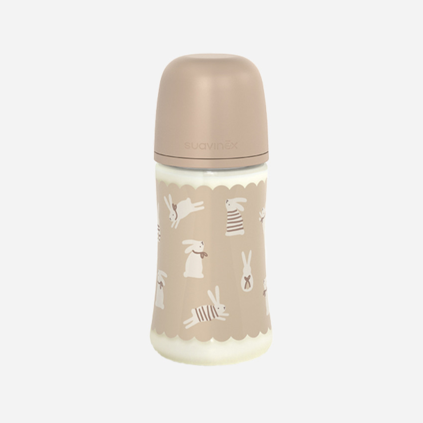 Biberón con tetina fisiológica SX PRO L 270ml Wonderland Conejos beige 