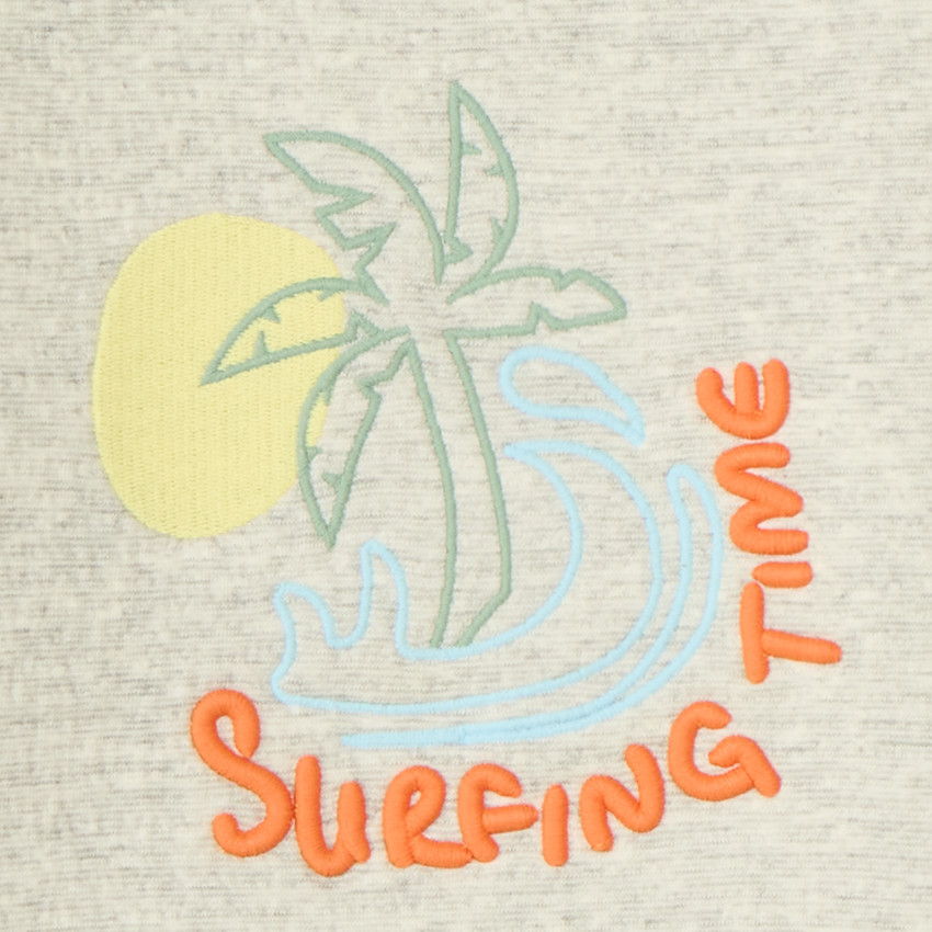 Sudadera de felpa con bordado de surf para bebé niño 