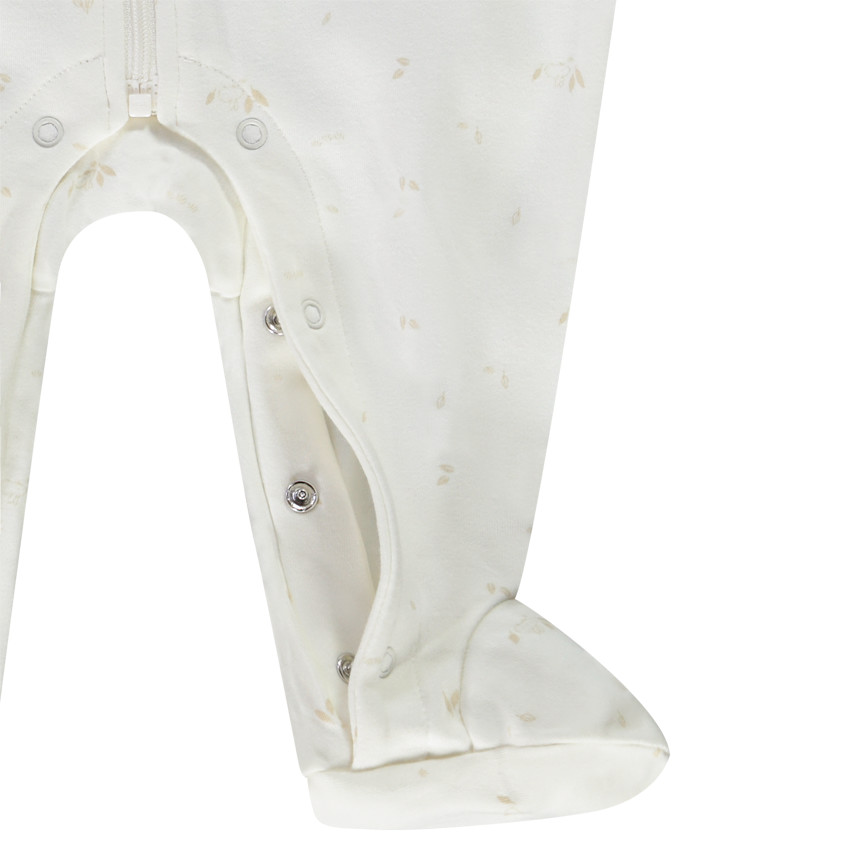 Pelele de algodón estampado hojas para bebé 