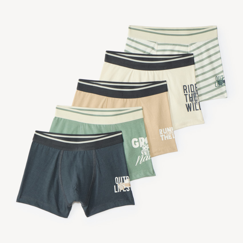Conjunto de 5 boxers para niño con estampados de coches 
