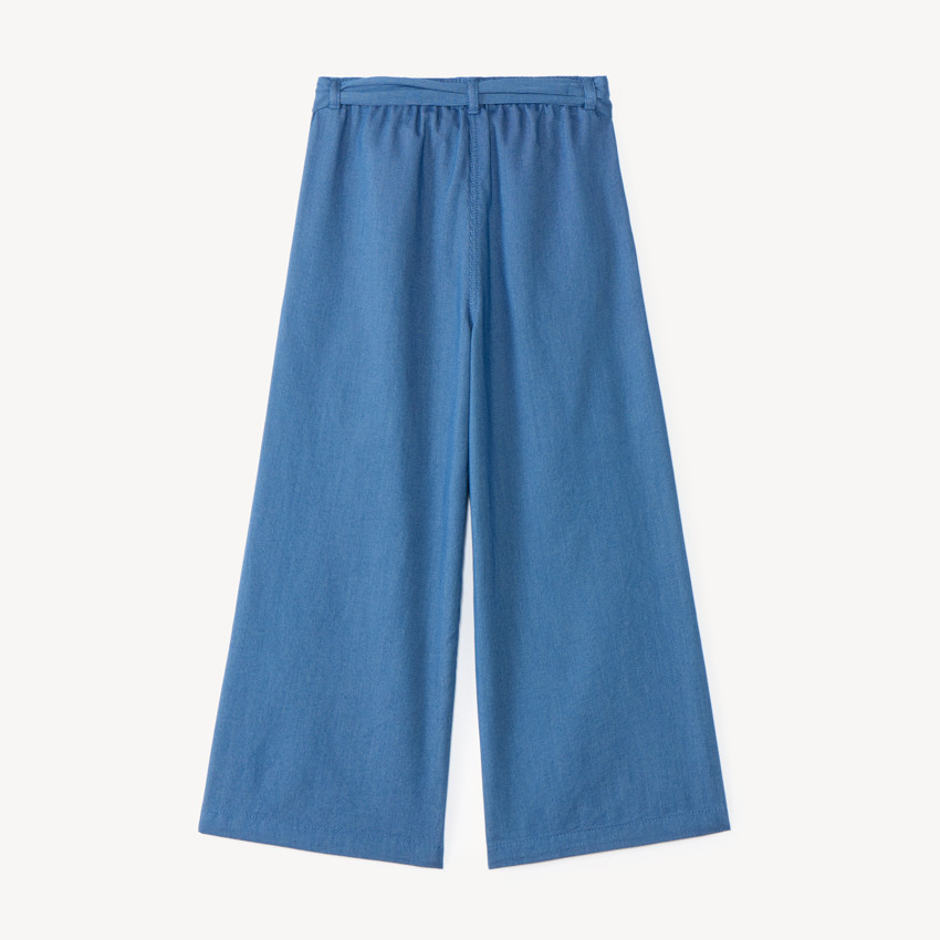 Pantalón de niña de tela amplia y lisa 